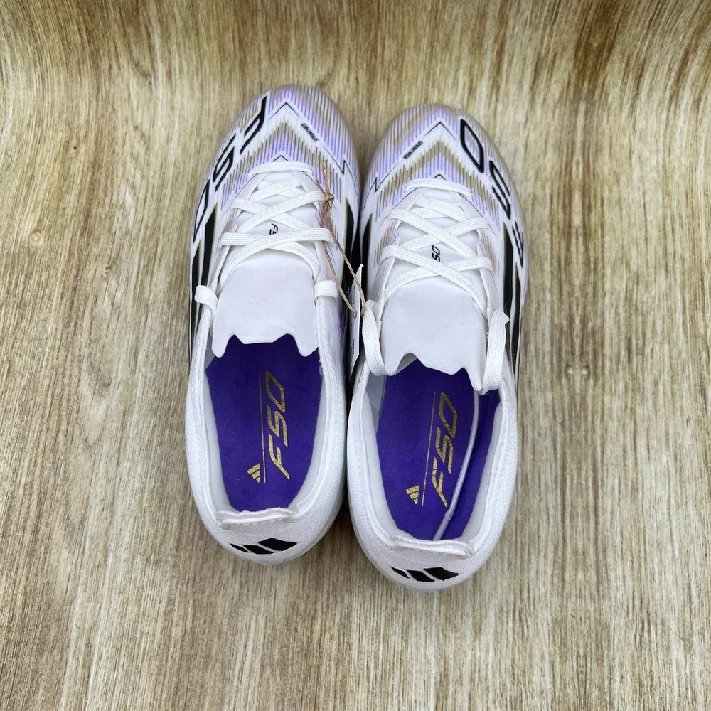 Adidas F50 Elite FG J Soccer Cleats Kid's Size 2.5 White Gold Purple JH7713 NEW